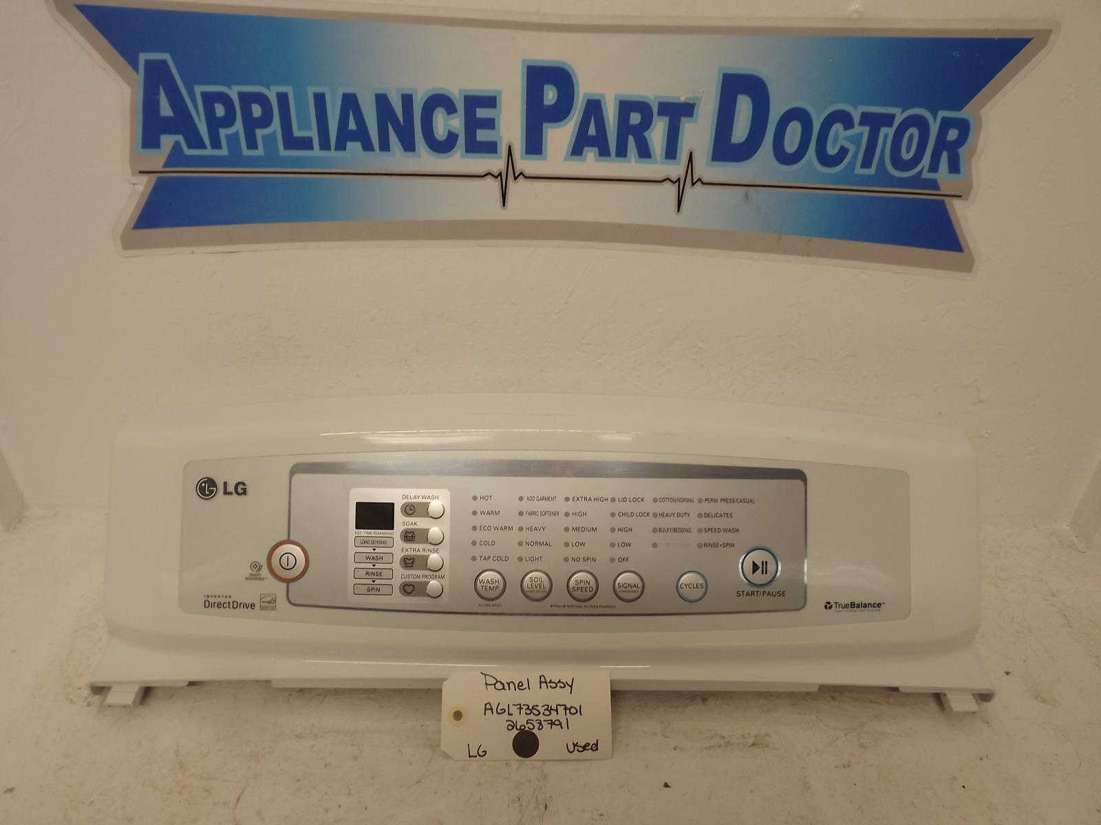 LG Washer AGL73534701 2658791 Panel Assy Used LG Washer AGL73534701 2658791 Panel Assy Used